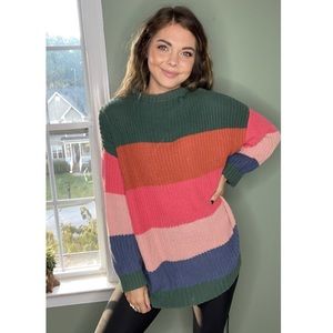 American Eagle color block knit sweater